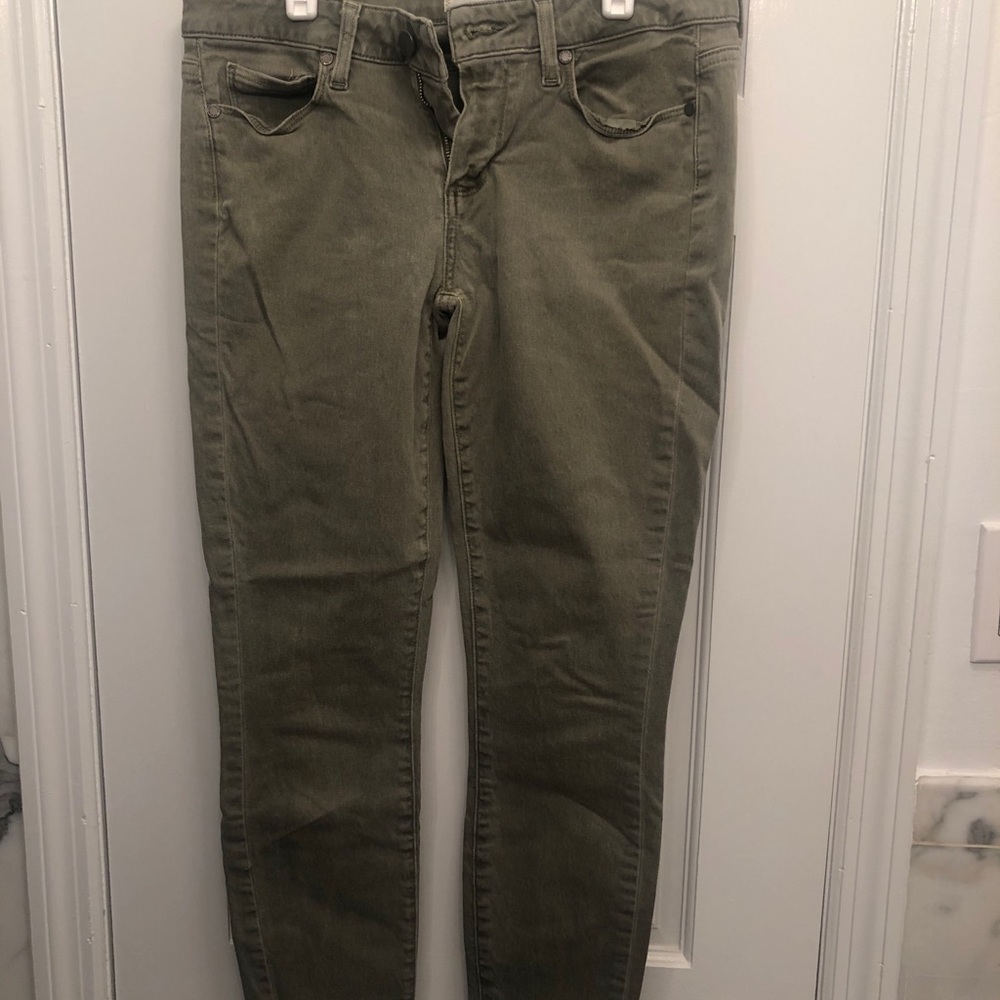 PAIGE Army Green Skinny Jeans 28